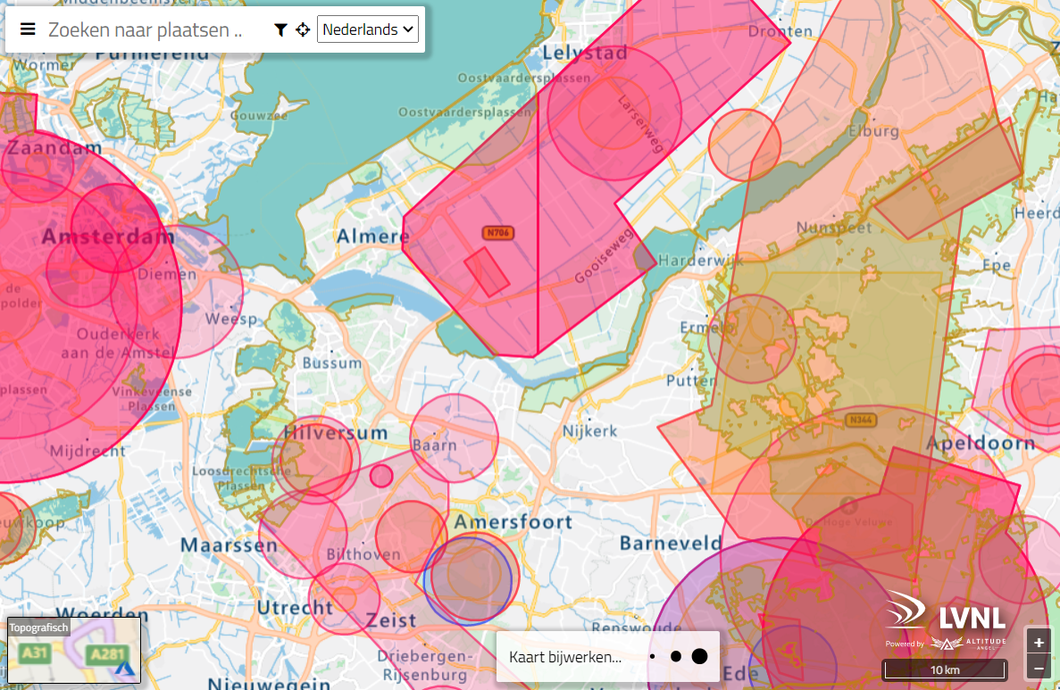No Fly Zones camera drones Nederland (rijksoverheid / GoDrone)